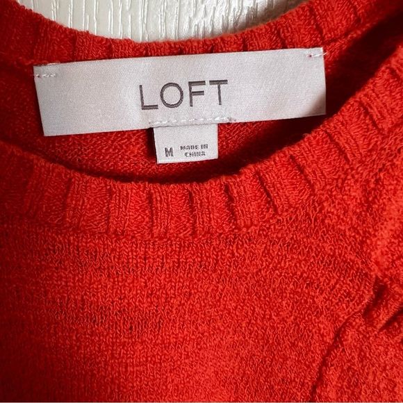SOLD LOFT Orange Sleeveless Sweater Knit Summer Tank Top Size Medium - Picture 8 of 8